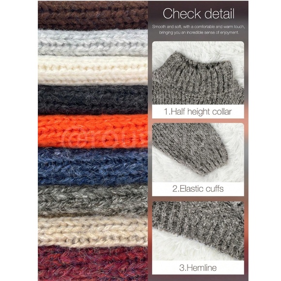 Gray Knit Oversized Pullover Turtleneck Sweater - Picture 8 of 10